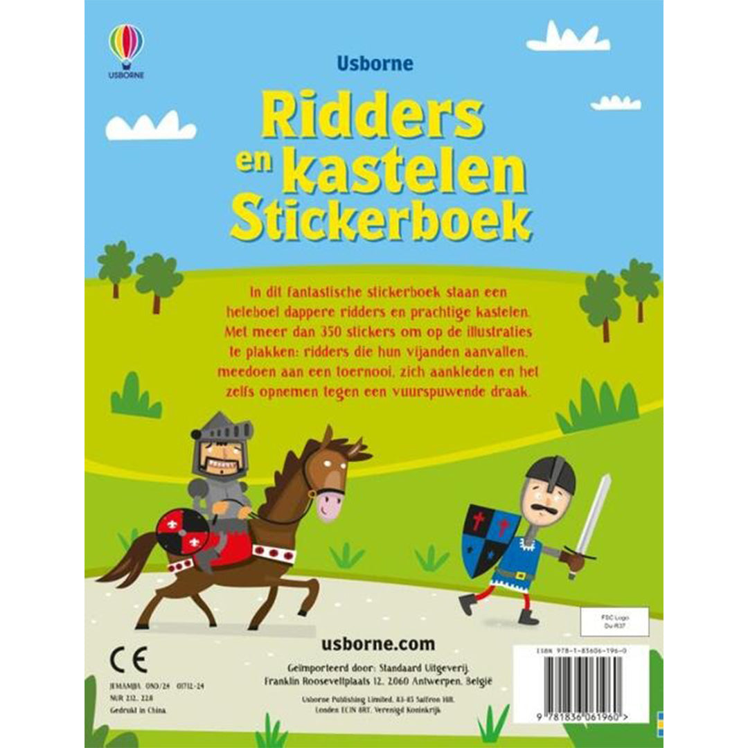 uitgeverij usborne stickerboek ridders en kastelen