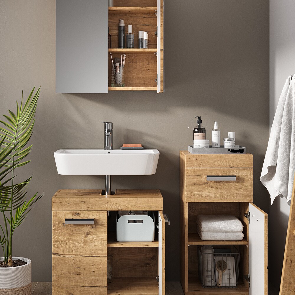 Vicco Badmöbel Set Badezimmermöbel Luna Spiegelschrank Unterschrank Midischrank