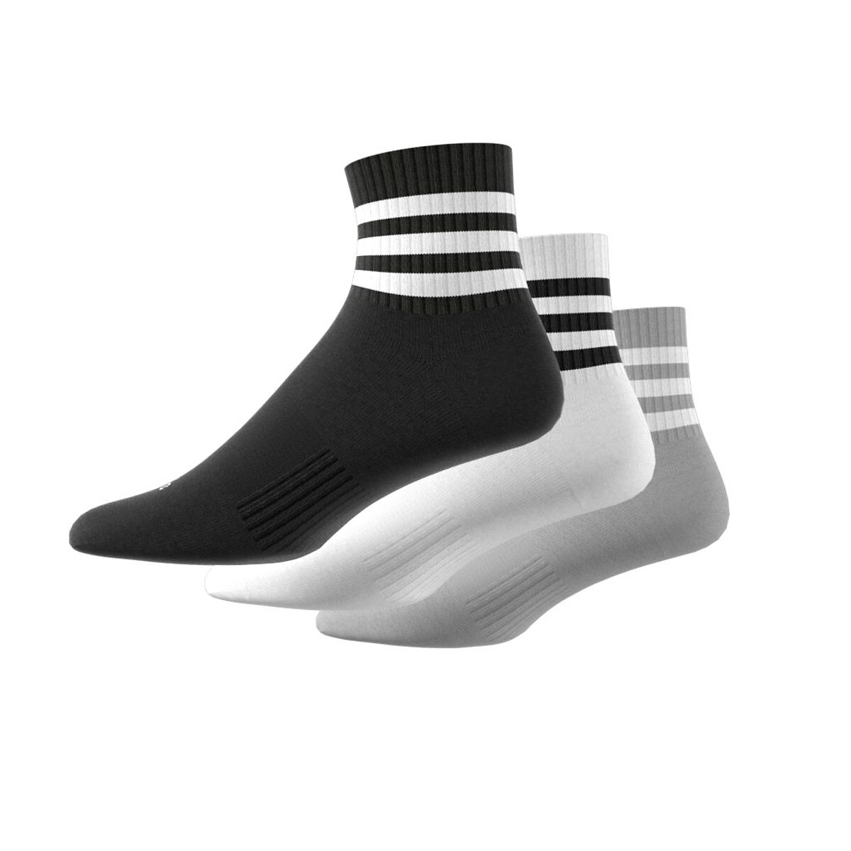 adidas Performance<br>Conjunto de 3 meias de cano médio, escovadas