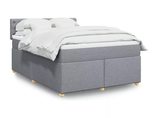 Sommier à lattes de lit avec matelas Gris clair 160x200cm Tissu
