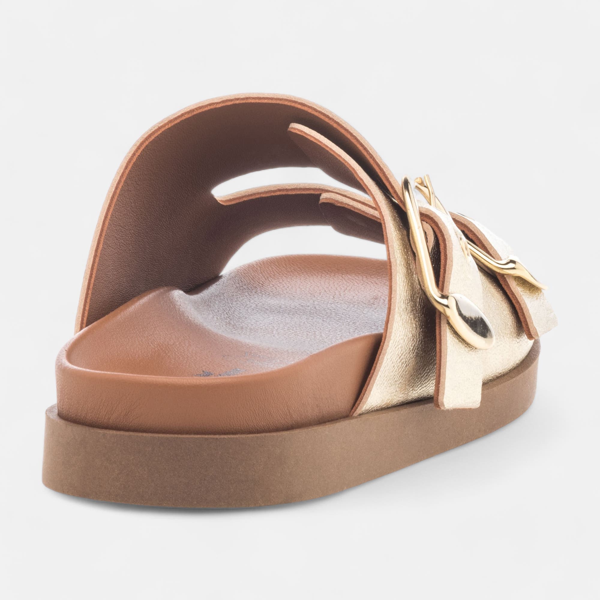 Mules Femme en cuir or