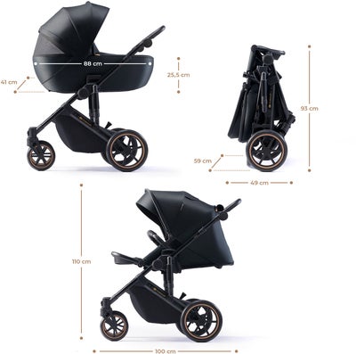Kinderkraft Prime 2 2-in-1 Duovogn, Venezian Black
