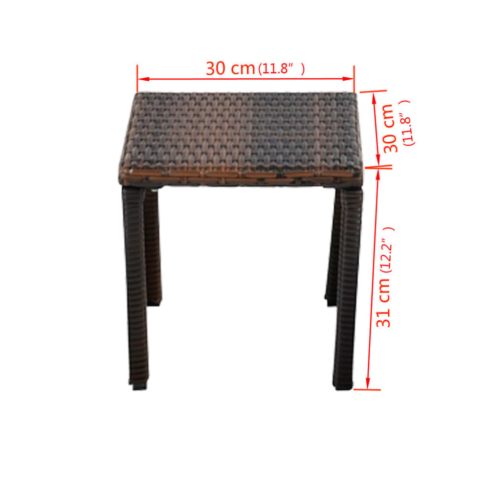 Lot de deux chaises longues transat 200 cm avec table résine tressée marron