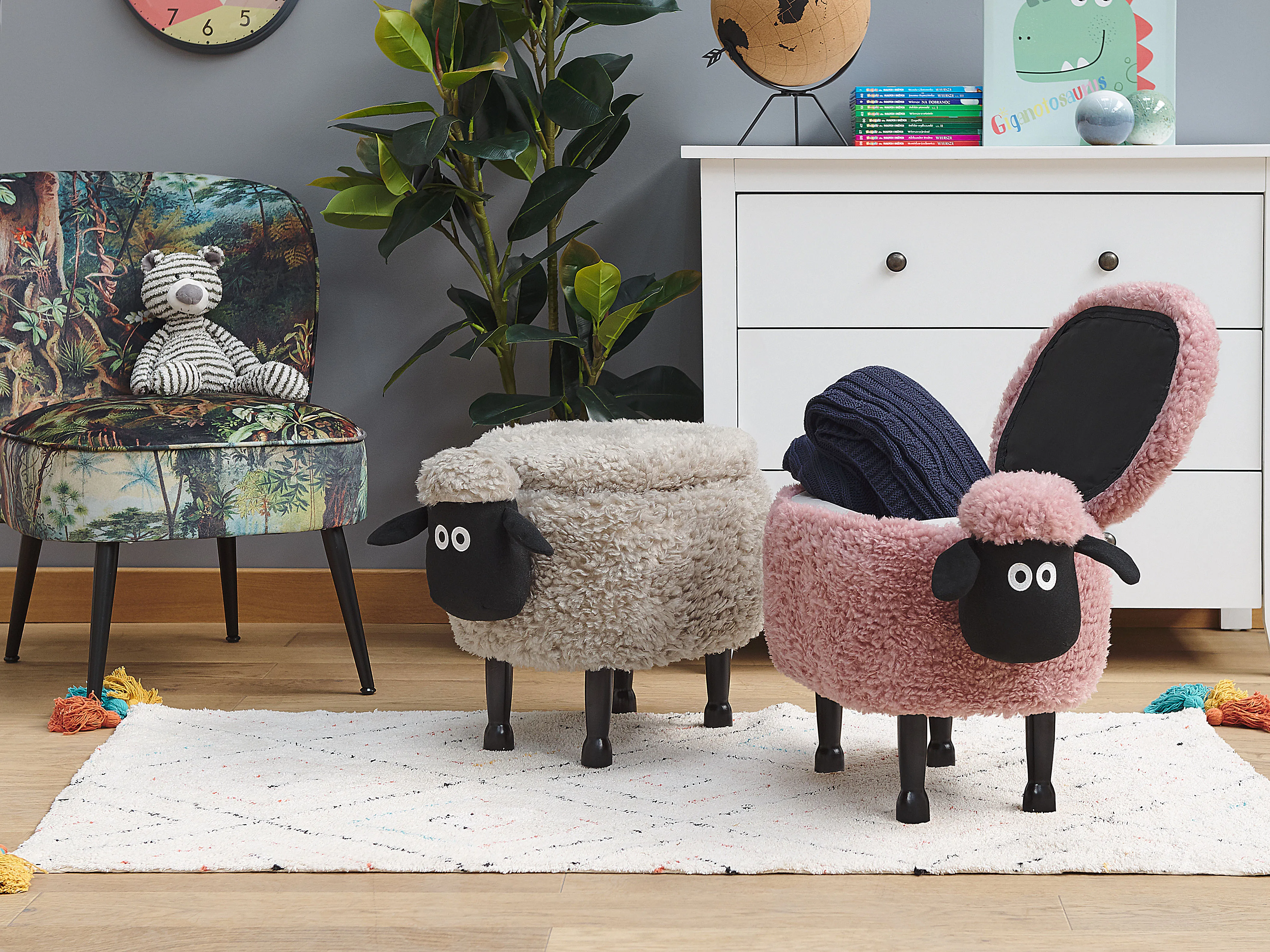 Dierenpoef met opbergruimte SHEEP Stof Roze Schaap