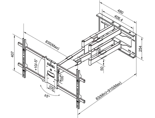 MULTIBRACKETS - Support mural KC-MB-SDB6546