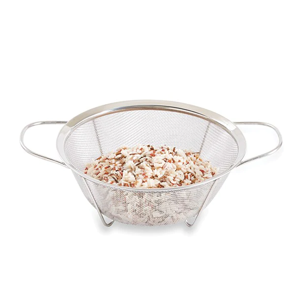 Passoire à maille fine sur pieds en inox pour riz 20 cm Mathon