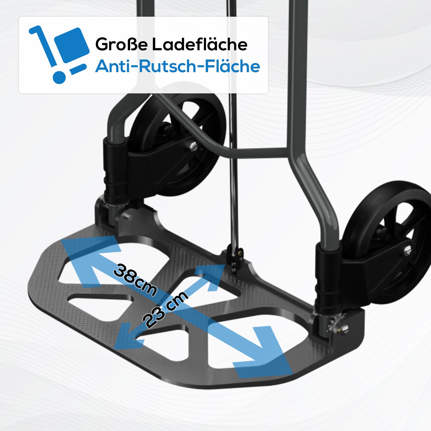 TroniTechnik® Sackkarre SK-02 Handkarre klappbar, Transportkarre bis 60kg, Klappwagen aus Metall - Transportwagen