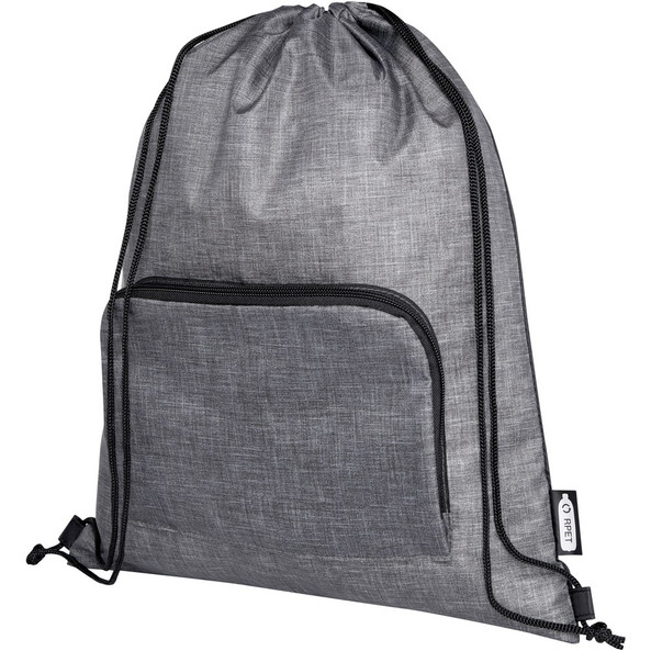 EgotierPro 120646 - Sac pliable 7 L recyclé avec cordon de serrage Ash