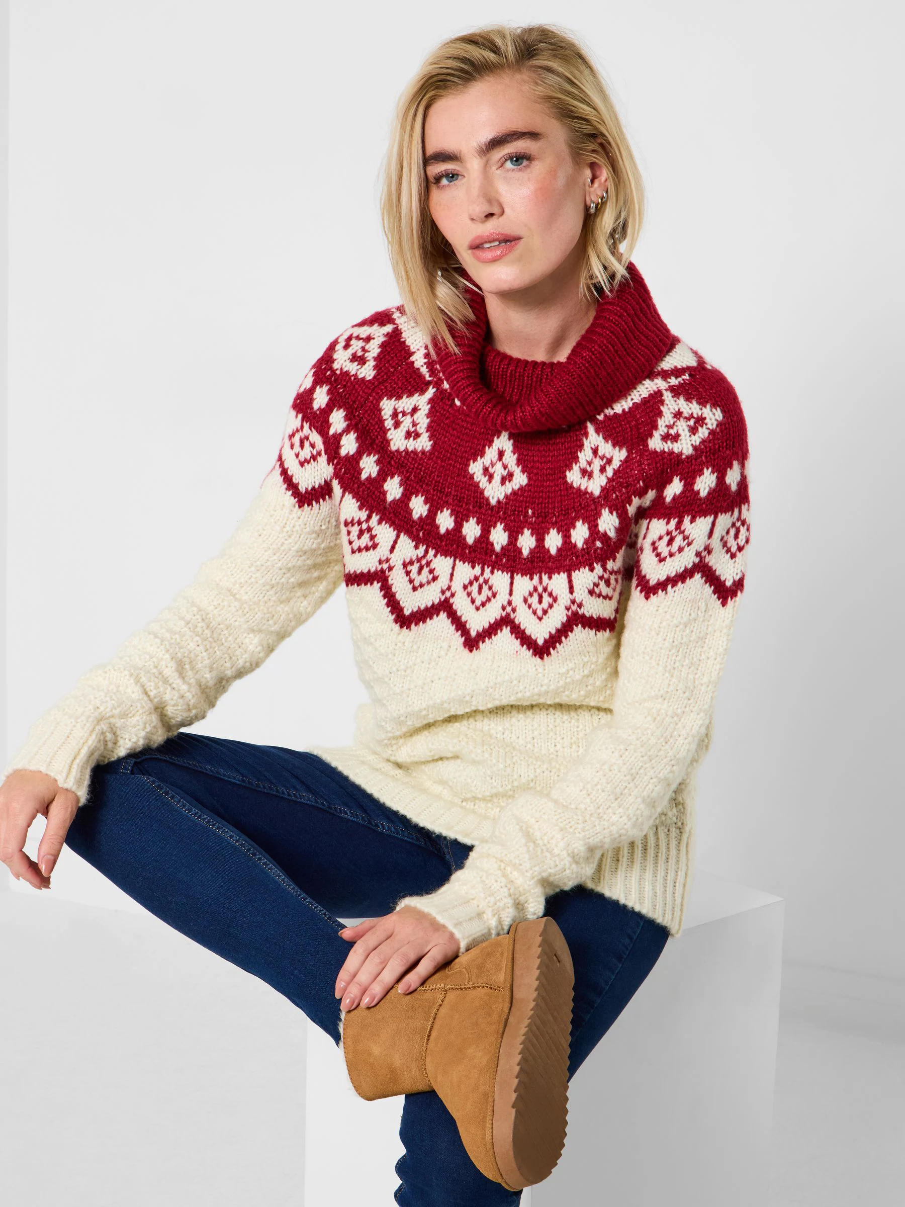 Joe Browns Fairisle Pattern Roll Neck Jumper