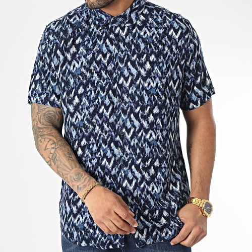Chemise Manches Courtes Bleu Marine
