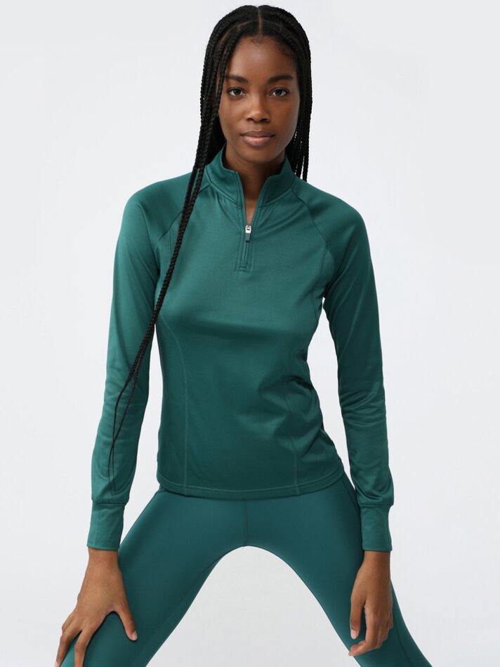 Camiseta esportiva de gola alta - Verde Pato