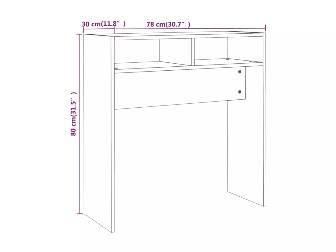 Table console Chêne marron 78x30x80 cm Bois d'ingénierie