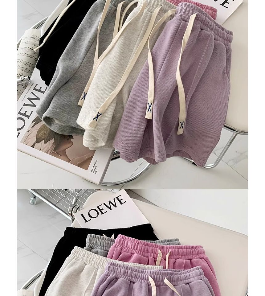 Cloud Nine - Hoge taille effen shorts met trekkoord