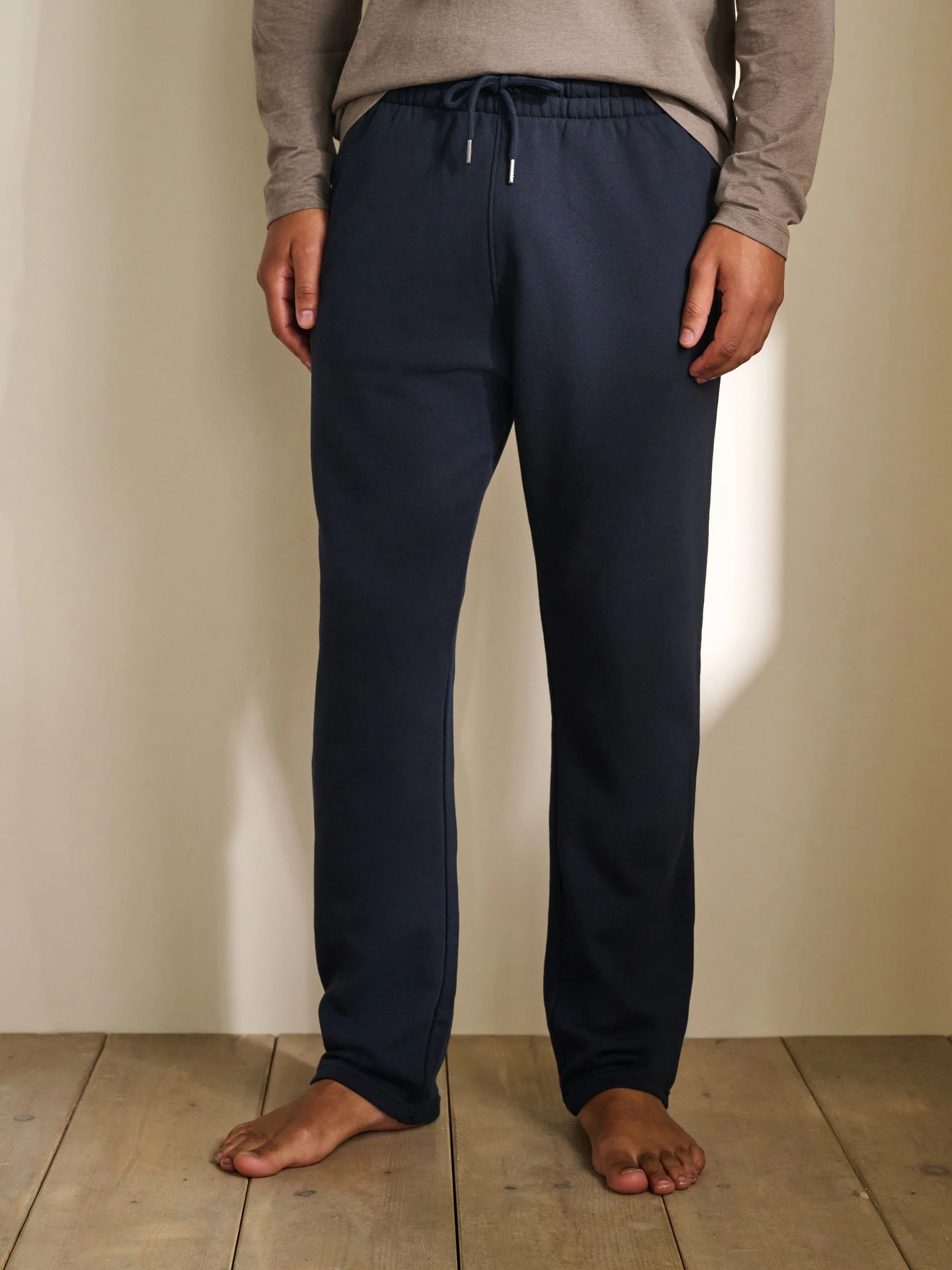 Bruin/marineblauw - Jersey pyjamaset met lange mouwen