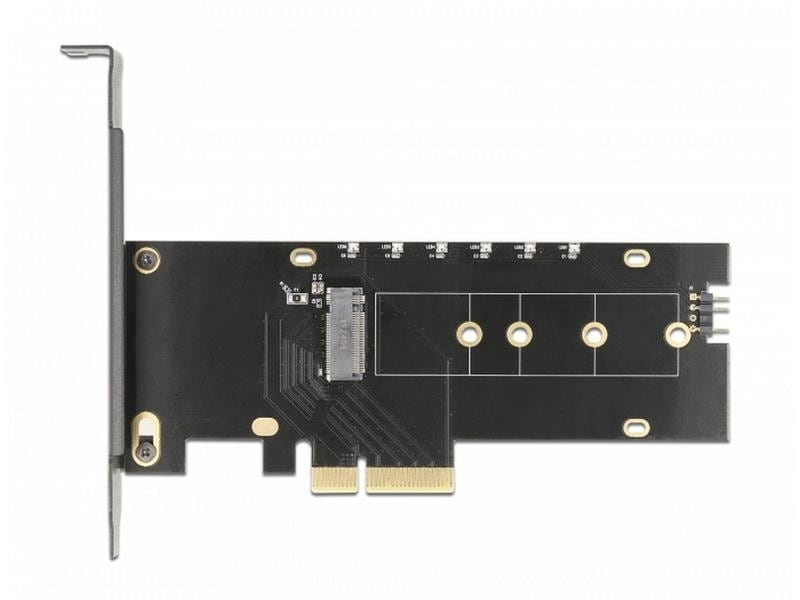 Delock Host Bus Adapter PCIe x4 - M.2, NVMe, Key M, RGB-LED PCI-Express x4 Schnittstellenkarte mit einem M.2-Slot und RGB-LED-Beleuchtung