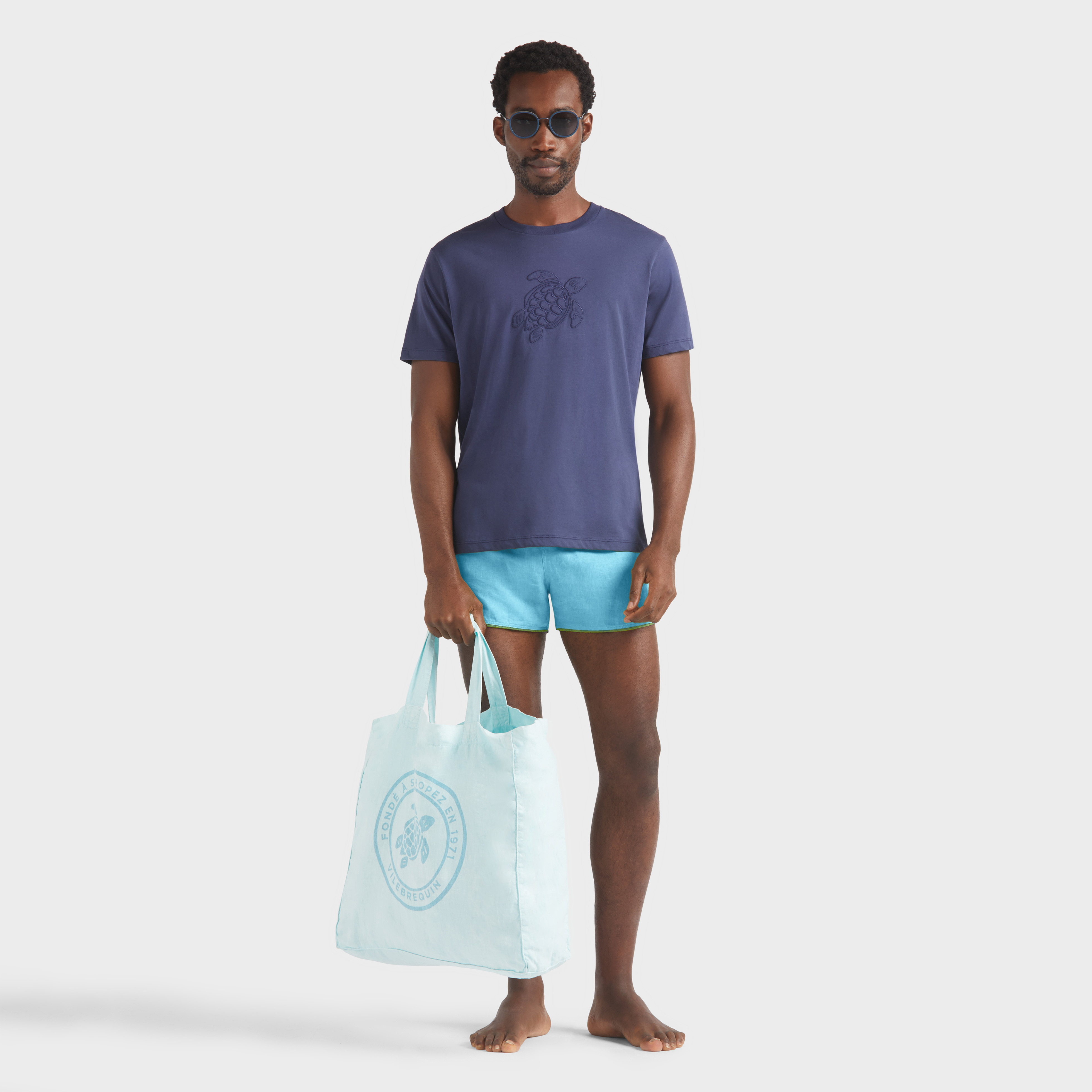 Maillot de bain en lin homme uni