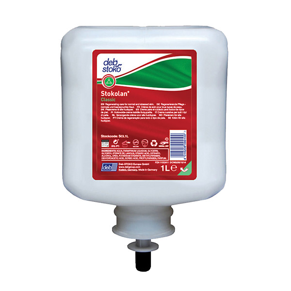 Crème de soin mains Stokolan Classic, lot de 6 cartouches de 1 L
