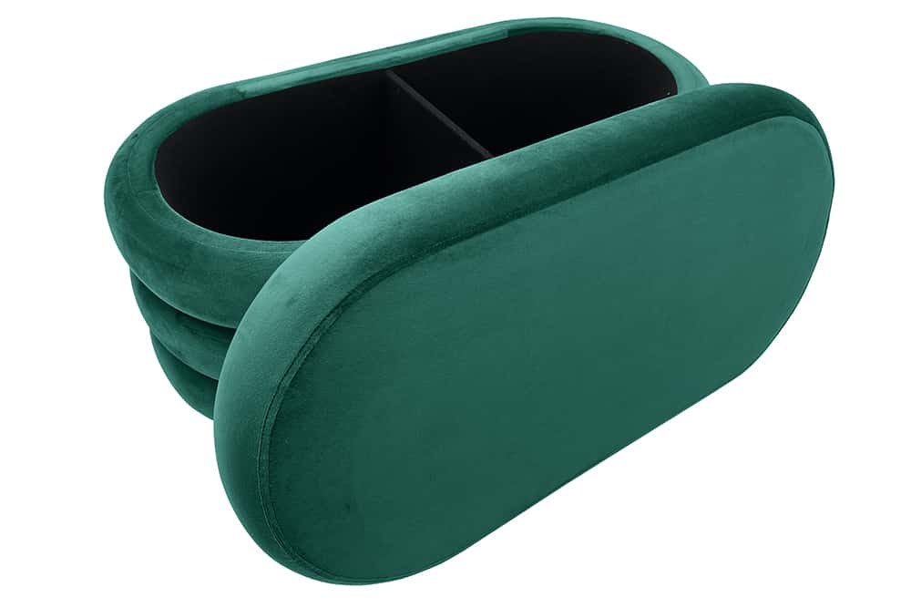 Extravagante Polsterbank VOGUE 85cm grün Samt Sitzbank mit Stauraum