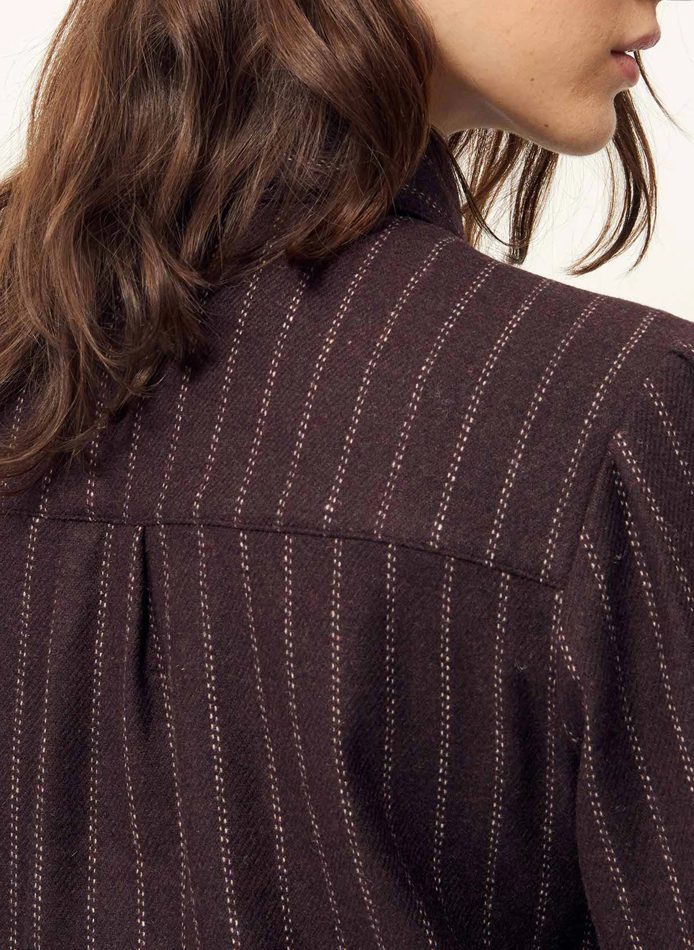 EMILIO - Pantalon droit en laine mélangée | Marron