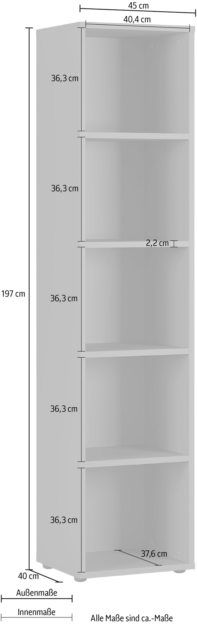 GERMANIA Aktenregal »GW-Agenda Aktenregal« mit verstellbaren Einlegeböden, Breite 45 oder 80 cm, Made in Germany