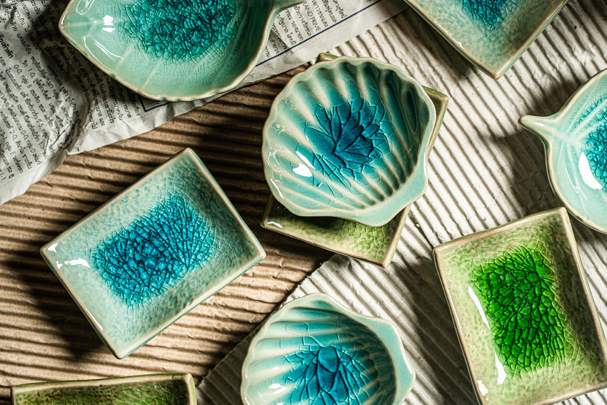 Schale 'Muschel', blau, Ø 9 cm, H 2 cm von fischer's lagerhaus