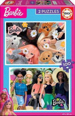 Educa 2x100 Barbie Barnepuslespill, Flerfarget