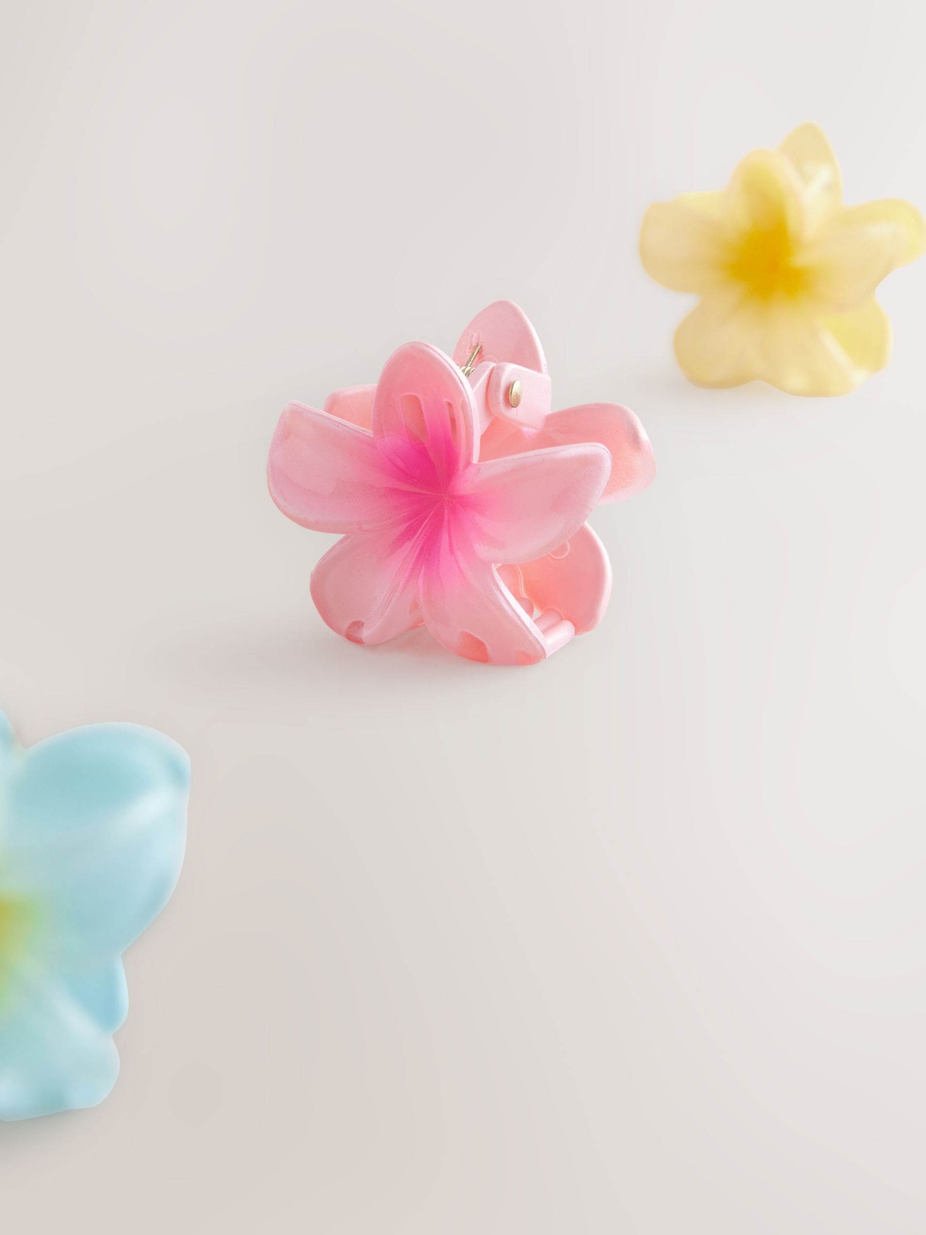 Veelkleurig - Mini Flower Hair Clips 3 Pack