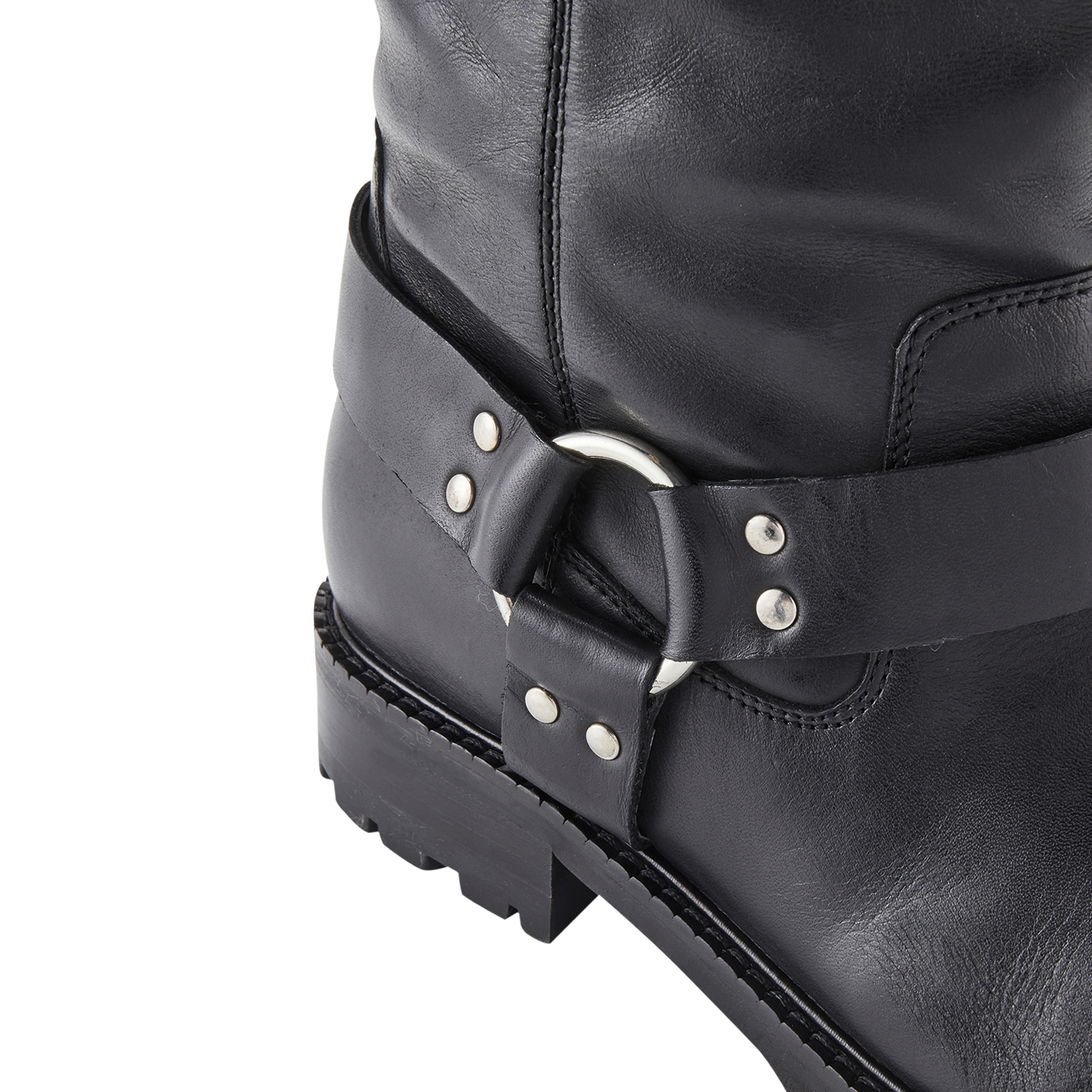 DARINE - Bottines plates à brides en cuir | Noir