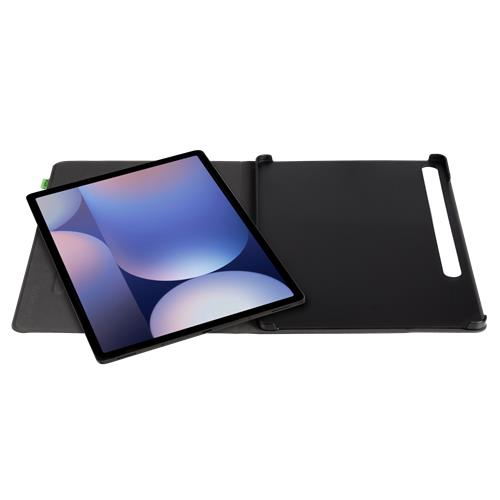 Samsung Galaxy Tab S10  EasyClick Cactus Leder Tasche Smart Case Flip Cover Hülle mit Aufsteller   S-Pen Halterung (V11CB01C01) - Schwarz