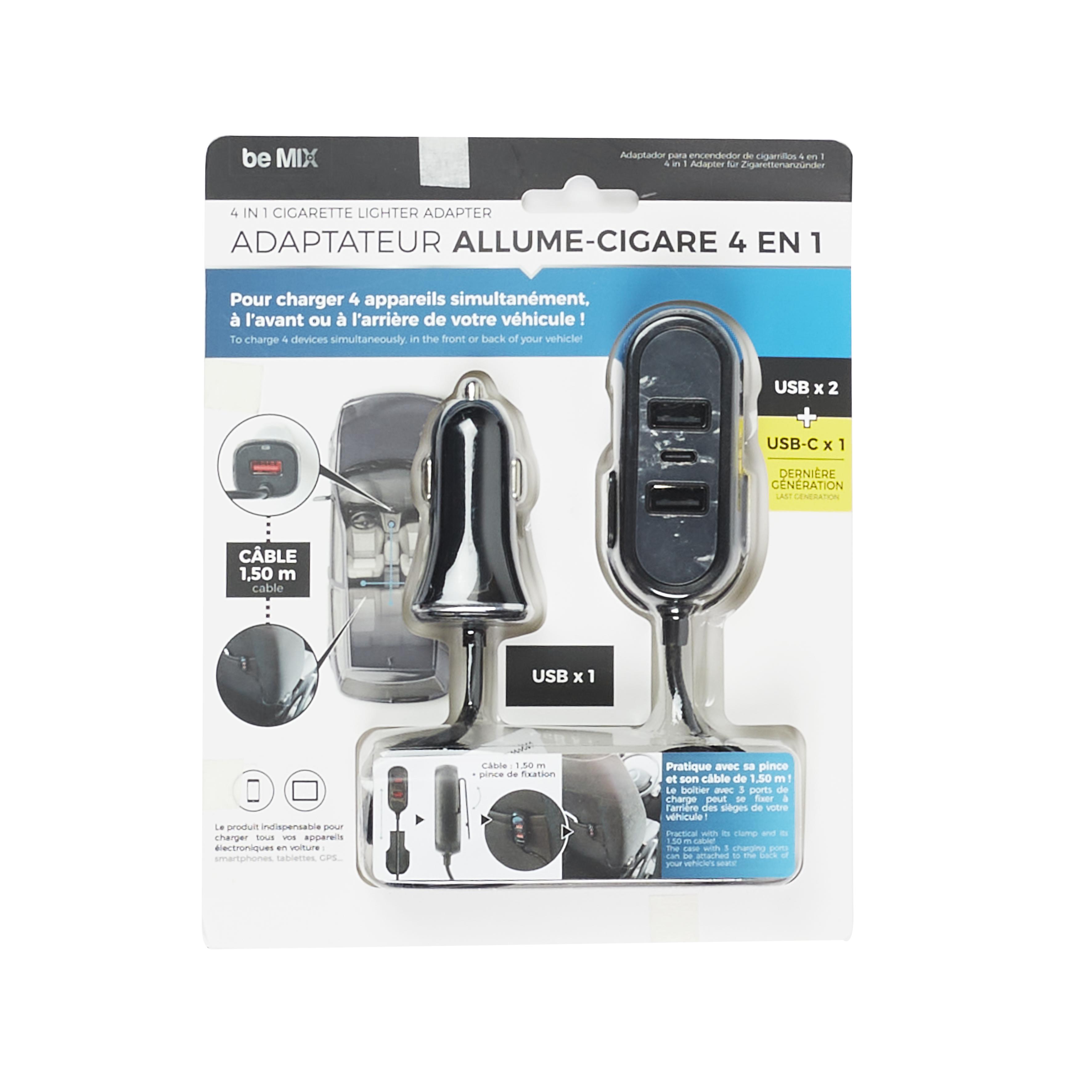 CHARGEUR VOITURE BANQUETTE ARRIERE 5 PORTS