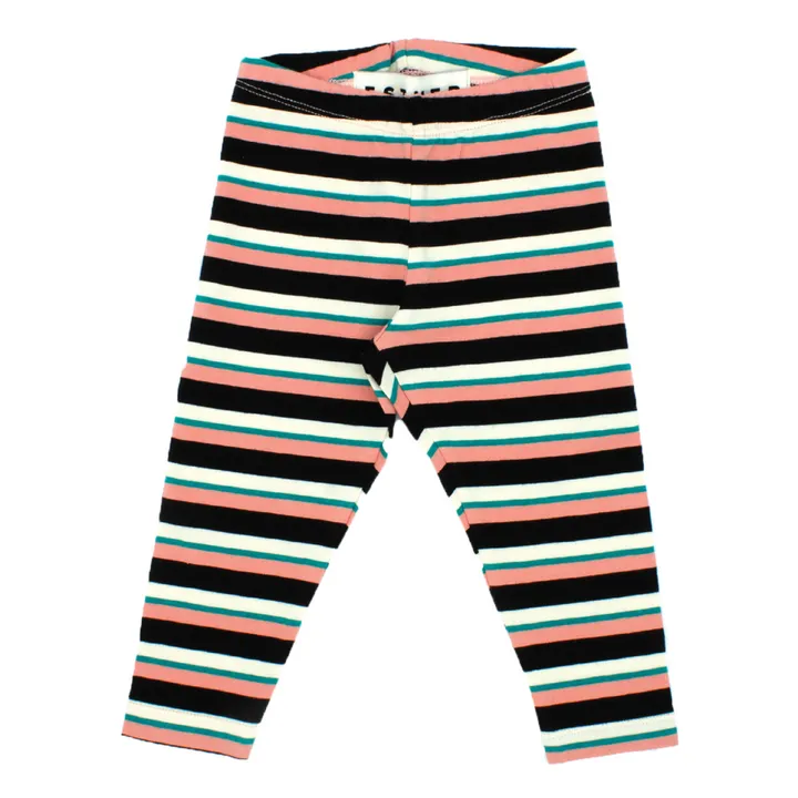 Esther Legging Long Rayé Coton Bio | Corail
