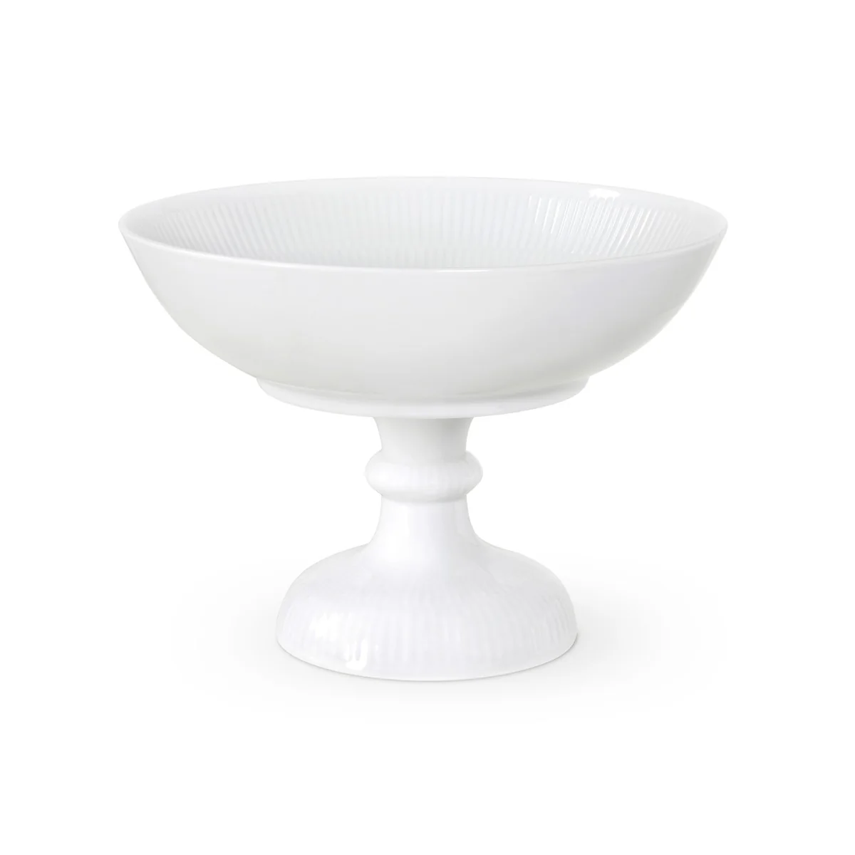 Royal Copenhagen  Hvid Riflet skål - 15 cm.