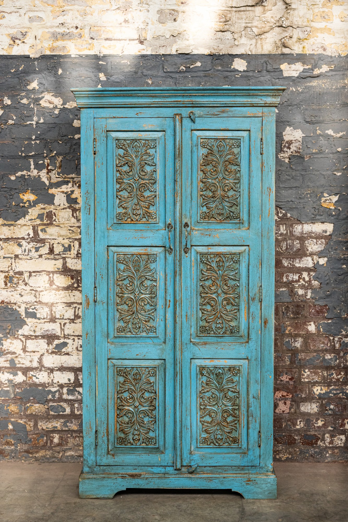 Schrank 'Karana', 2 Türen, blau, H 182 cm, B 93 cm, T 41 cm von fischer's lagerhaus