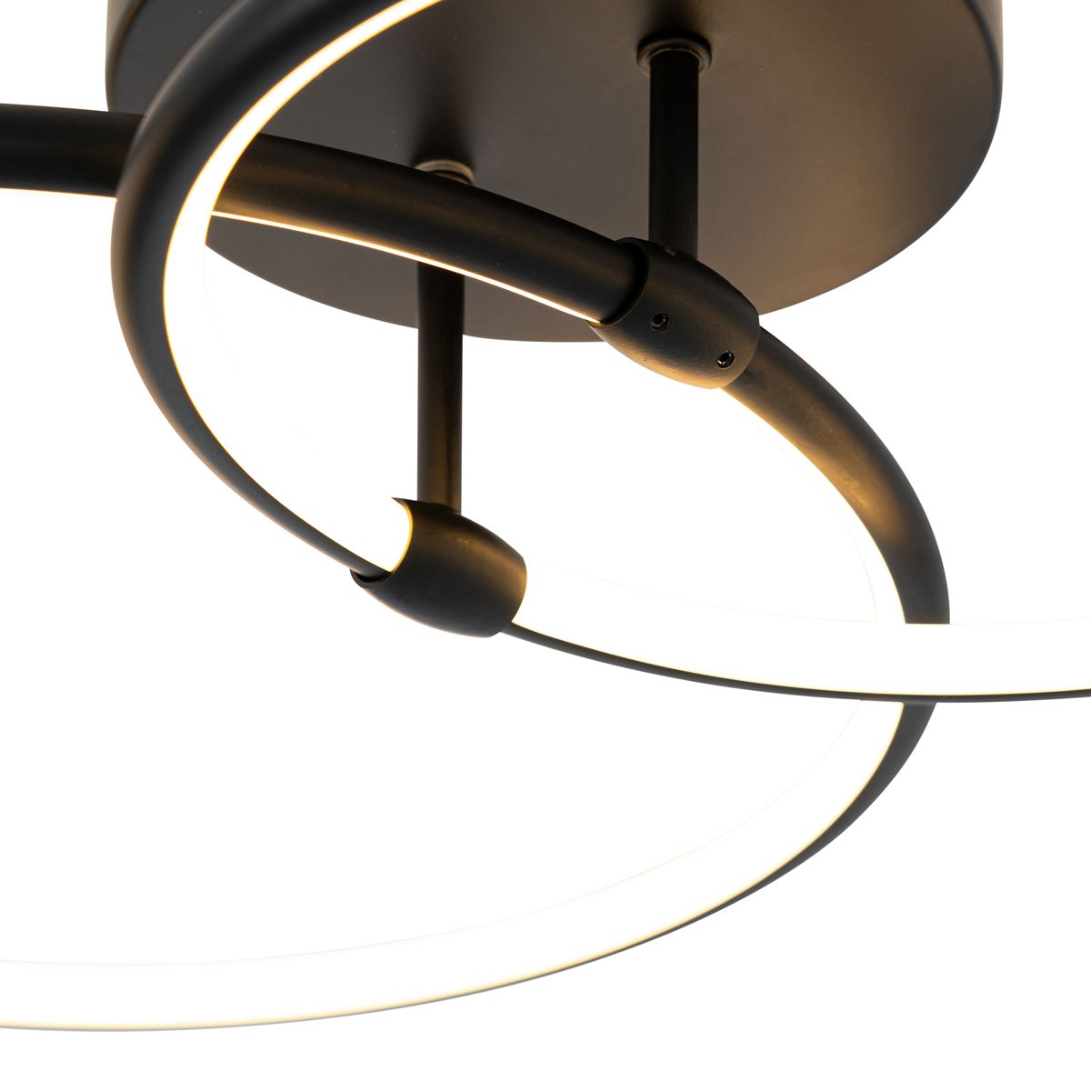 Design plafondlamp zwart incl. LED 3-staps dimbaar 2-lichts - Joaniqa