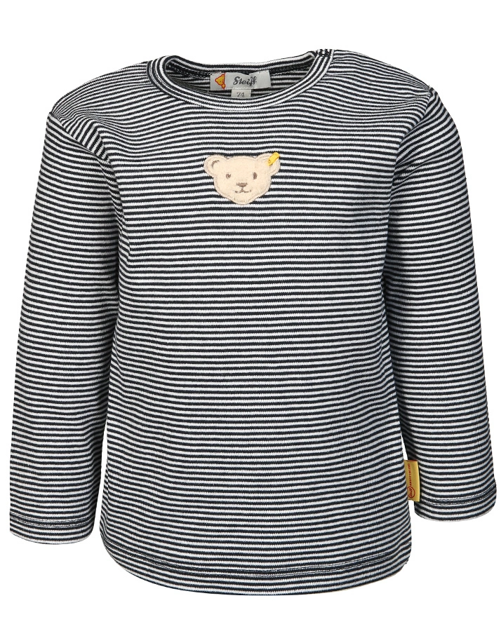 Langarmshirt BASIC geringelt in navy/weiß
