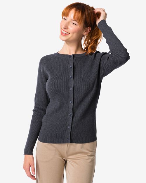 gilet maillé et côtelé pour femmes bleu foncé