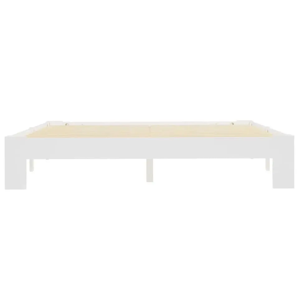 vidaXL - Tweepersoonbed met lattenbodem - Wit - Massief grenenhout - 160x200 cm