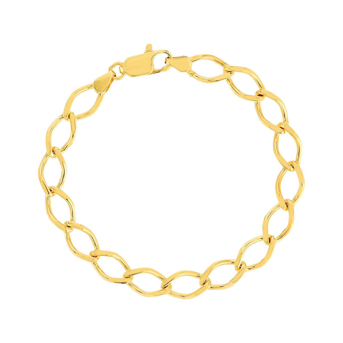 Bracelet plaqué or maille losange 19 cm.