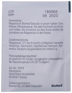 MAGNESIUM BIOMED Granulat Beutel, 50 Stück