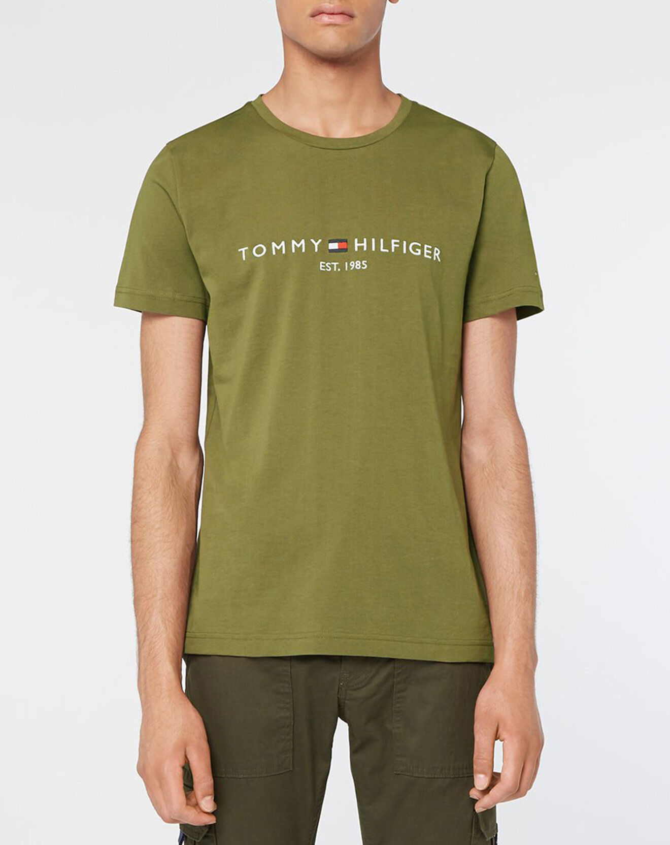 Tommy Hilfiger T-Shirt 100% Coton Bio Tommy Logo kaki