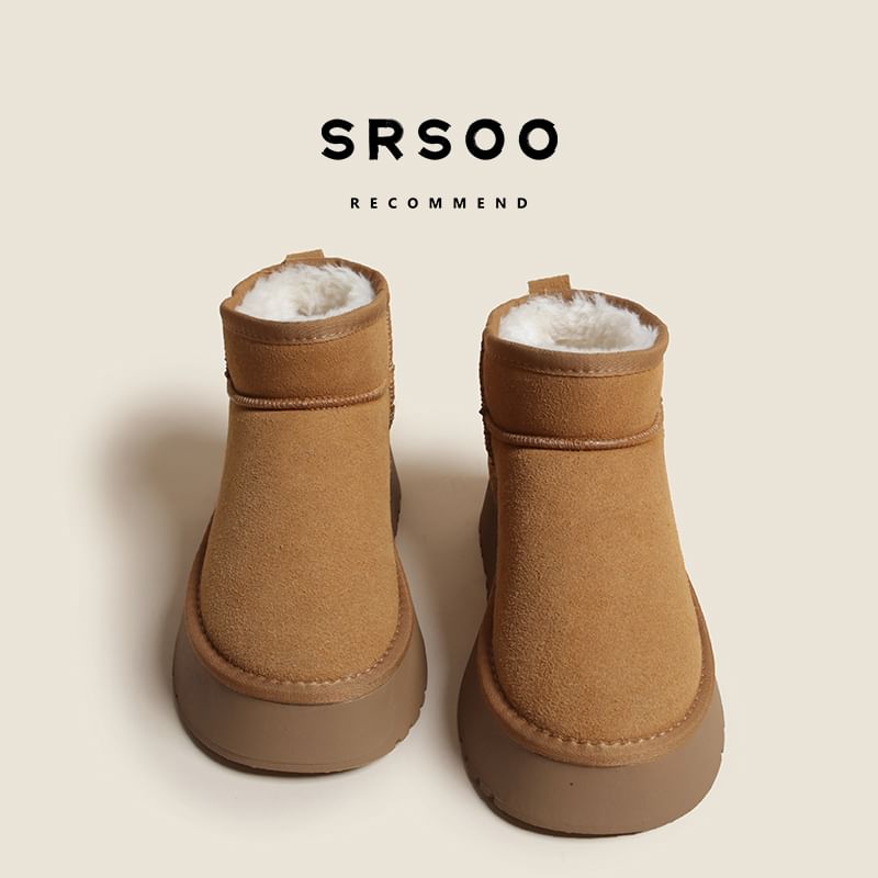 SouthBay Shoes - Platform Plain Snow Enkellaarzen