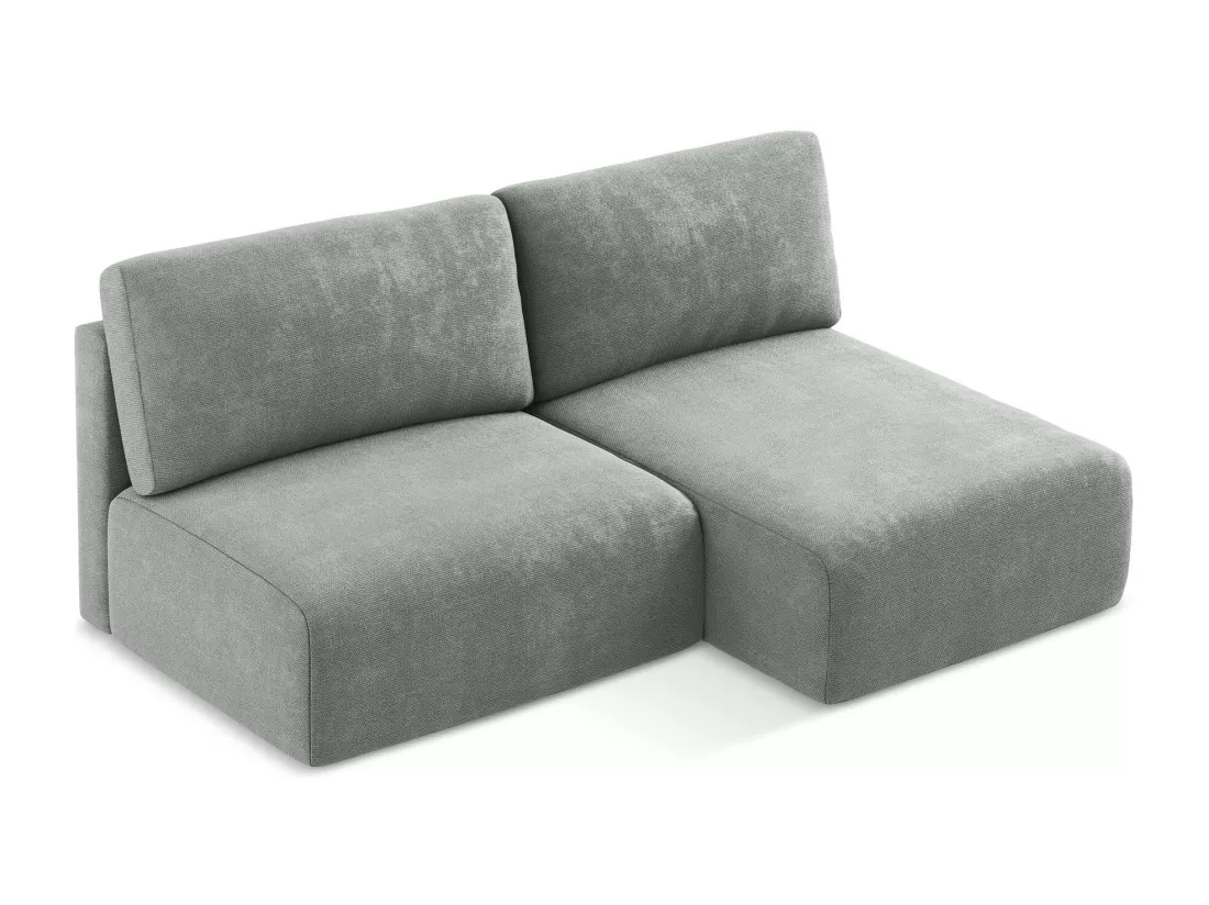 Canapé d’angle 3 places droit sans accoudoir convertible en Chenille - gris - KONA