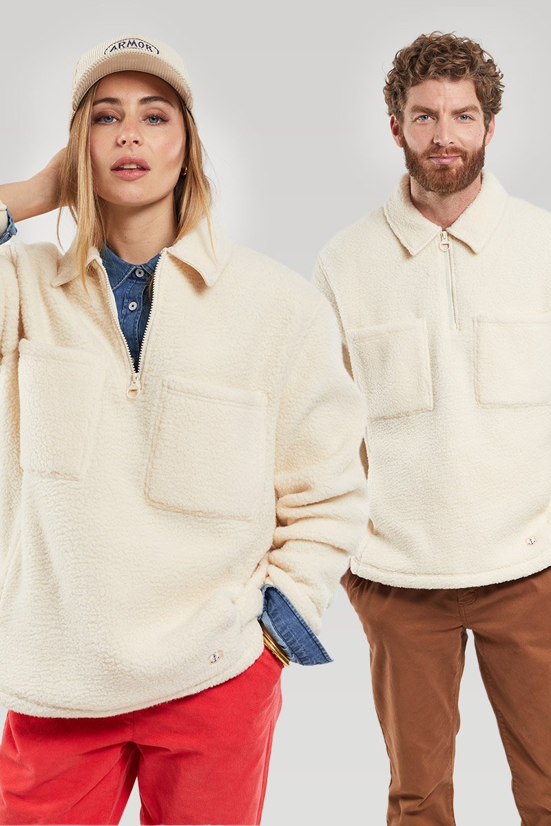 Sweat zippé unisexe - sherpa