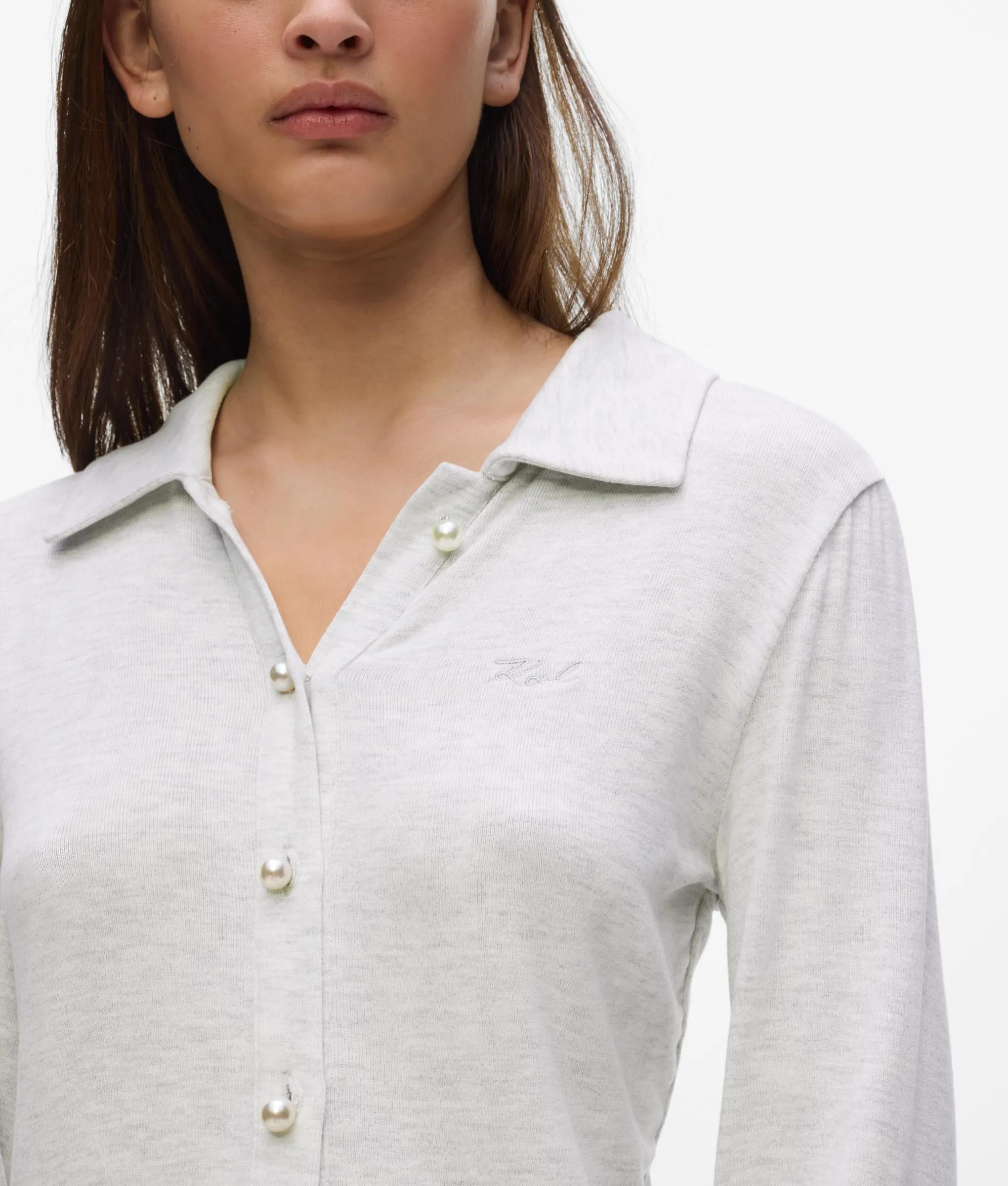 Loungewear vest met imitatieparels