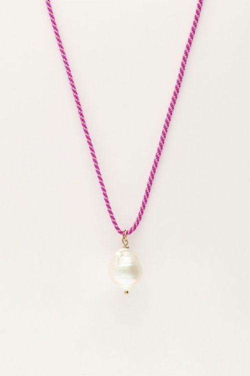 Sunrocks paarse touwketting met parel