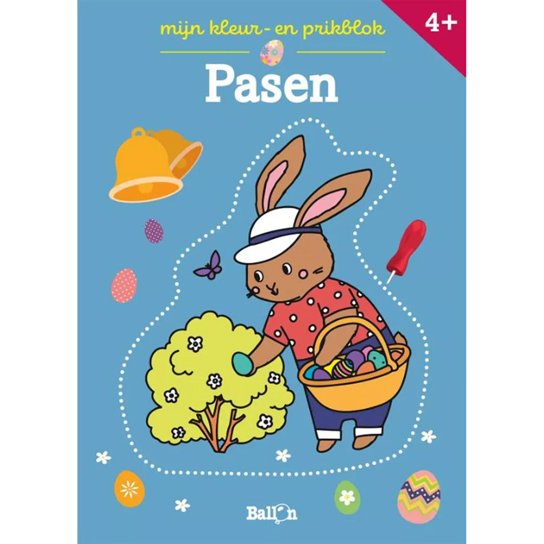 Uitgeverij ballon kleur- en prikblok pasen