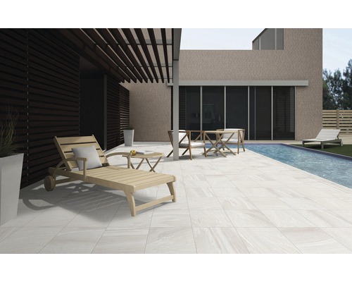 Porseleinen wand- en vloertegel Sahara antislip wit 32 x 62,5