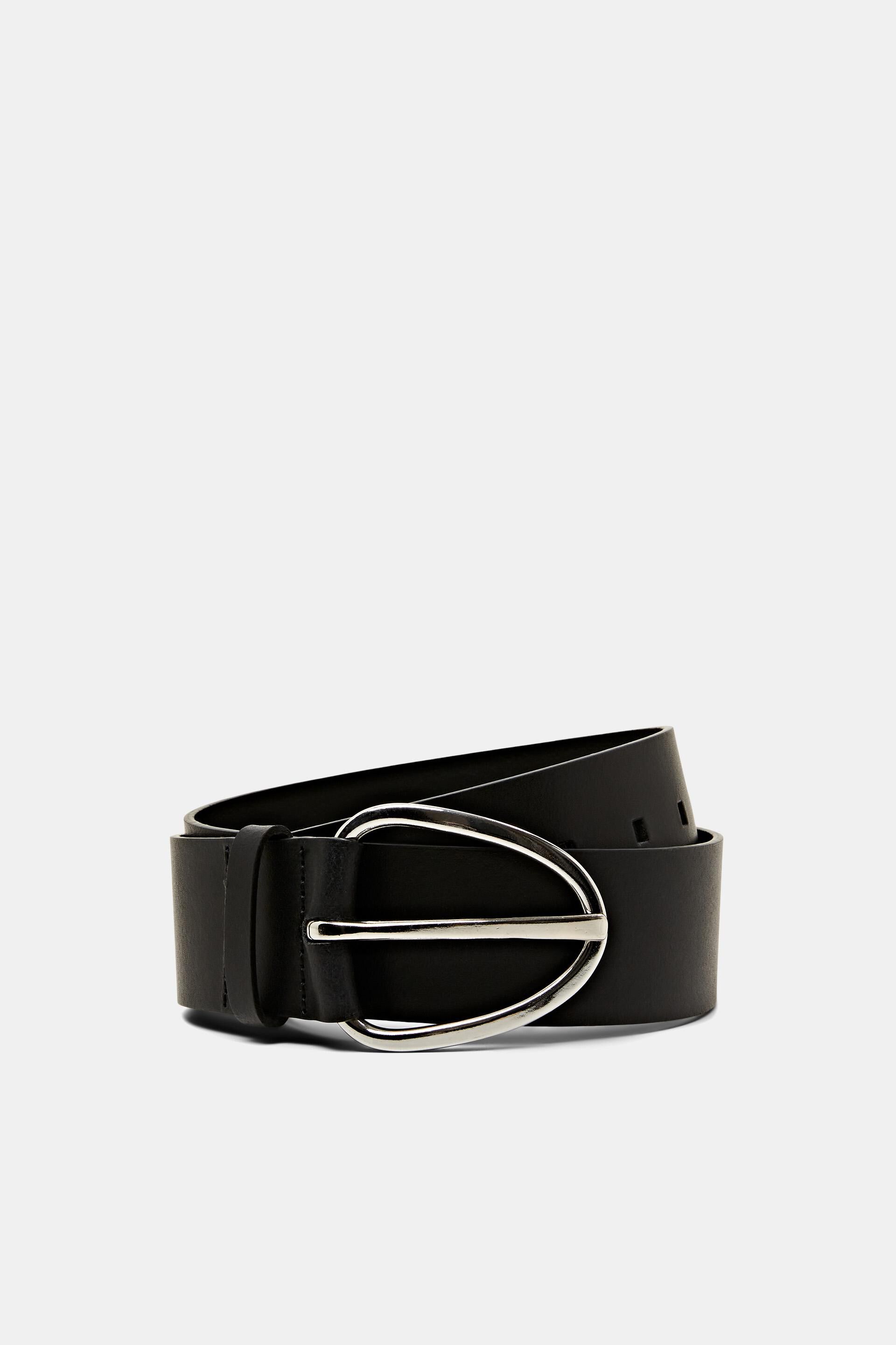 Large ceinture en cuir à boucle en métal
