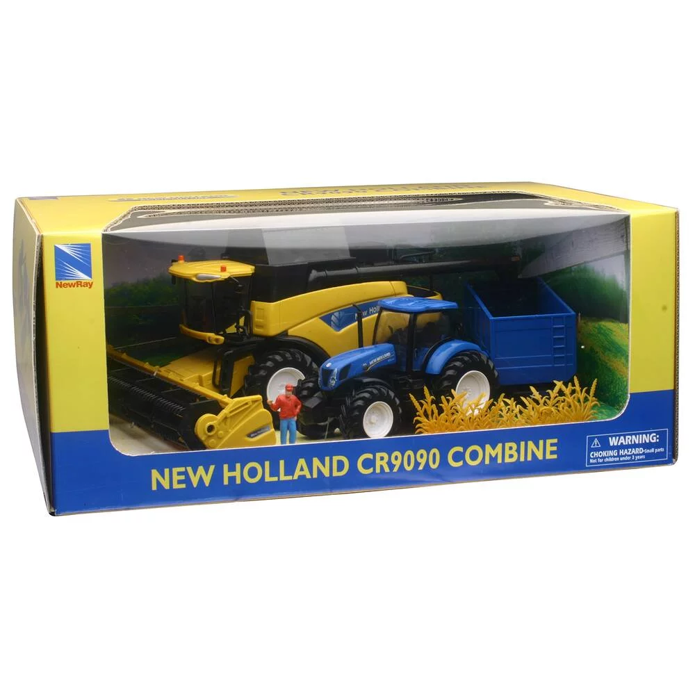 COFFRET NEW HOLLAND MOISSONNEUSE BATTEUSE CR9090 ET TRACTEUR