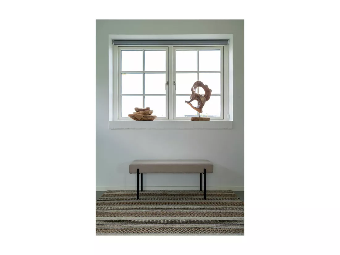 Swindon - Banc en tissu et métal L100cm : Couleur - Taupe